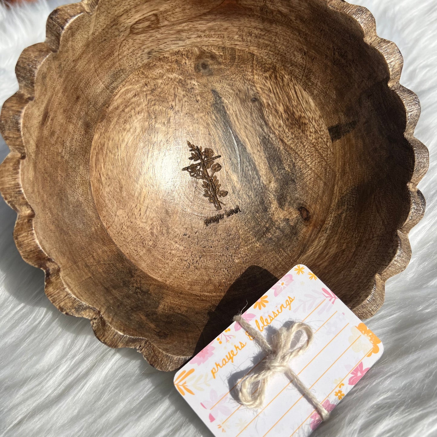 Floral Cross Engraved Prayer Bowl